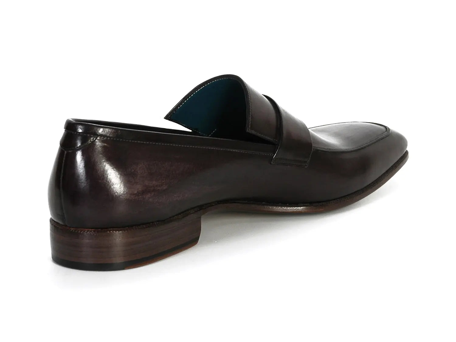 Paul Parkman Men's Loafer Black & Gray Hand-Painted Leather Upper with - GLR SHOPPING