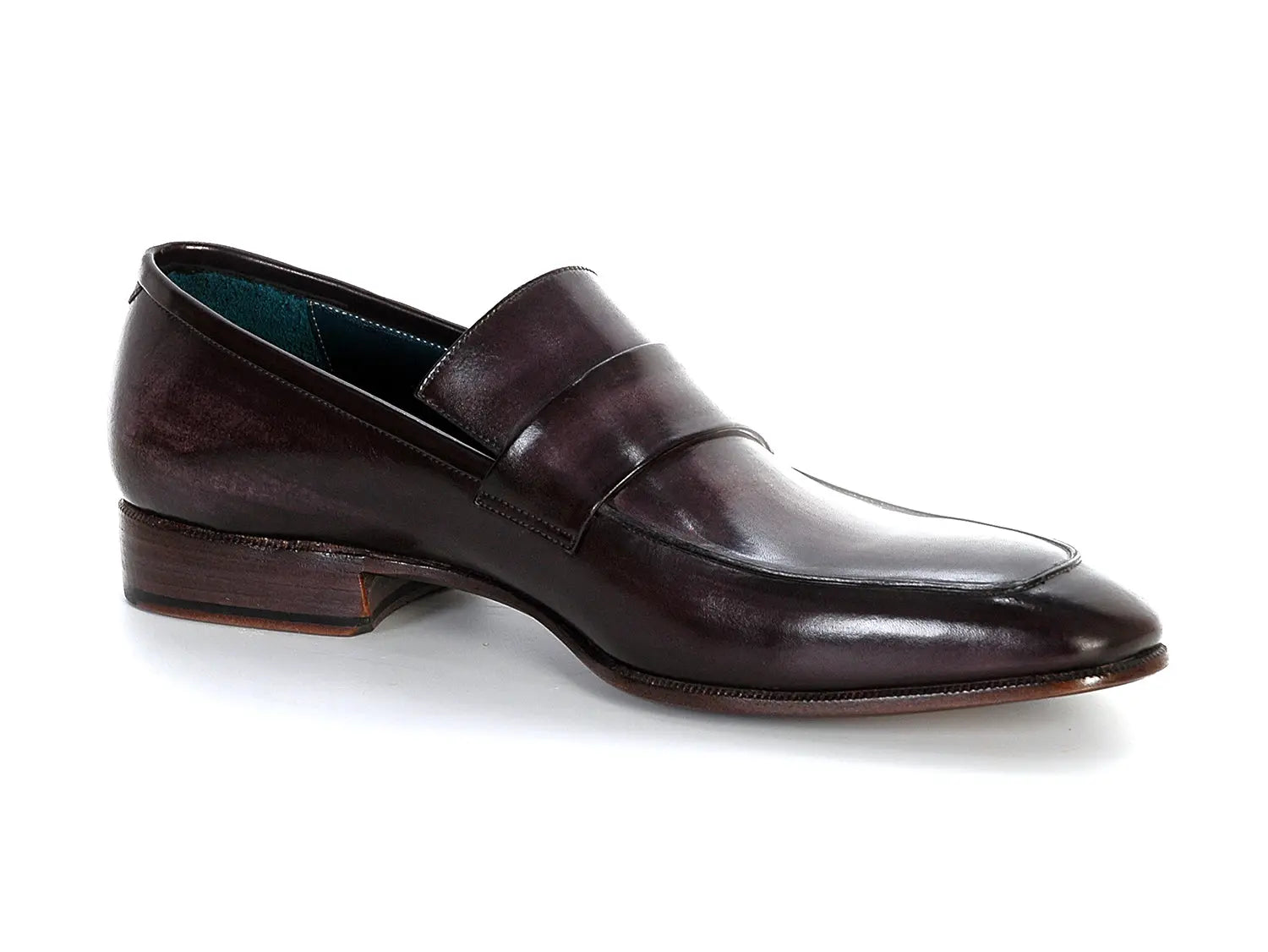 Paul Parkman Men's Loafer Black & Gray Hand-Painted Leather Upper with - GLR SHOPPING