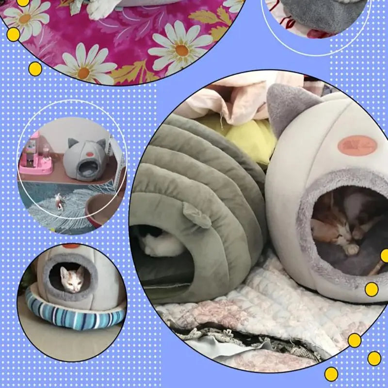 Deep sleep comfort in winter cat bed little dogs basket for cat‘s - GLR SHOPPING