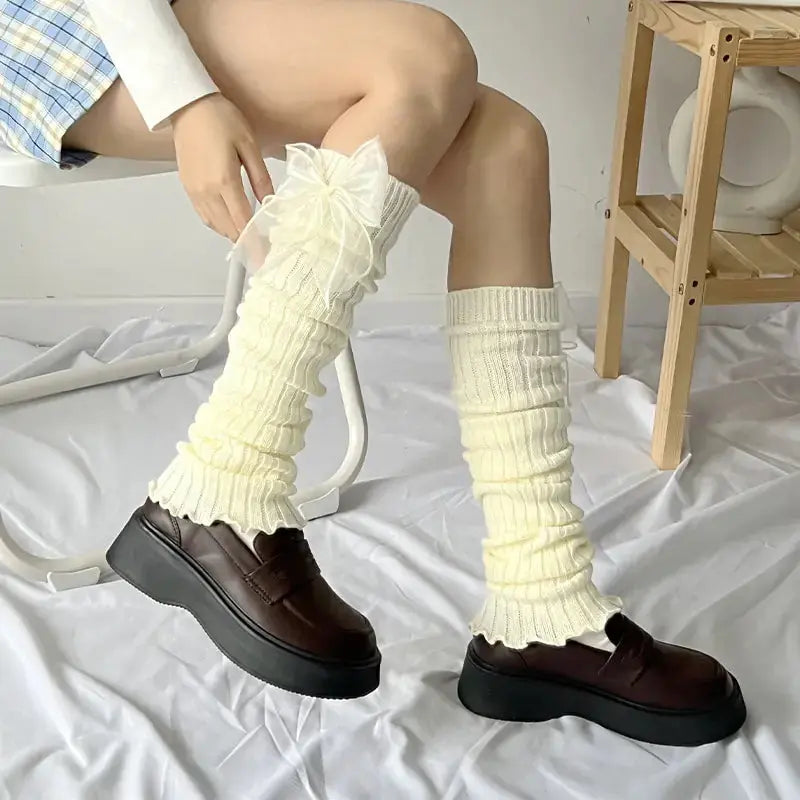 Japanese Lolita Bow Tie Leg Warmers GLR SHOPPING