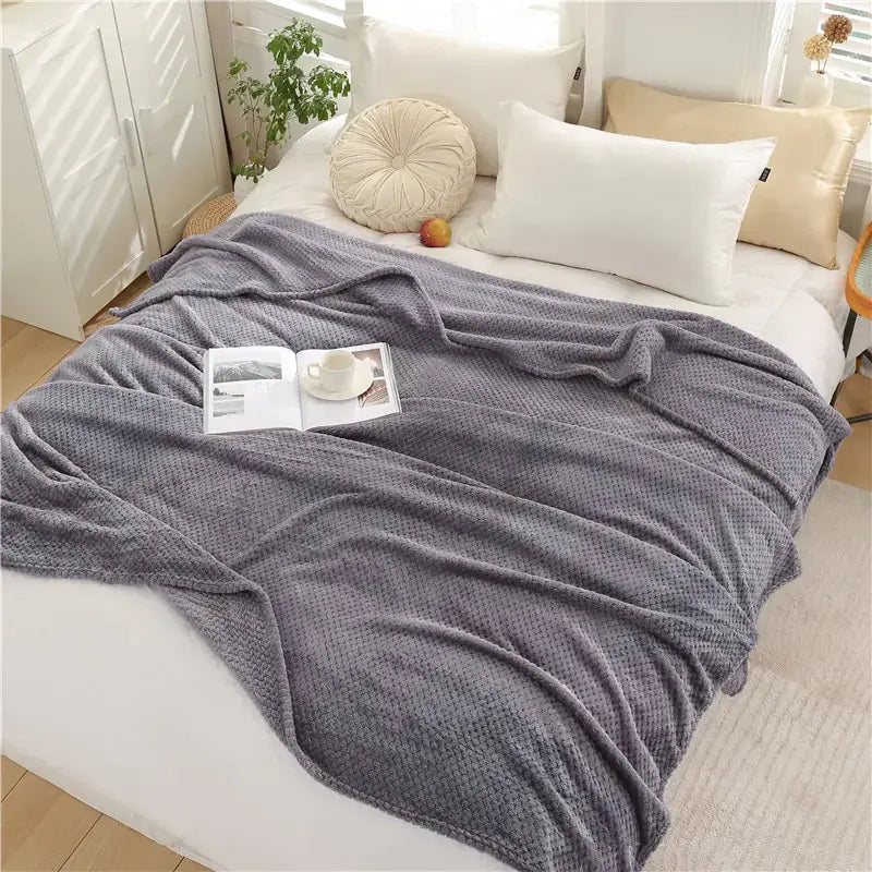 Fluffy Plaid Winter Bed Blankets GLR SHOPPING