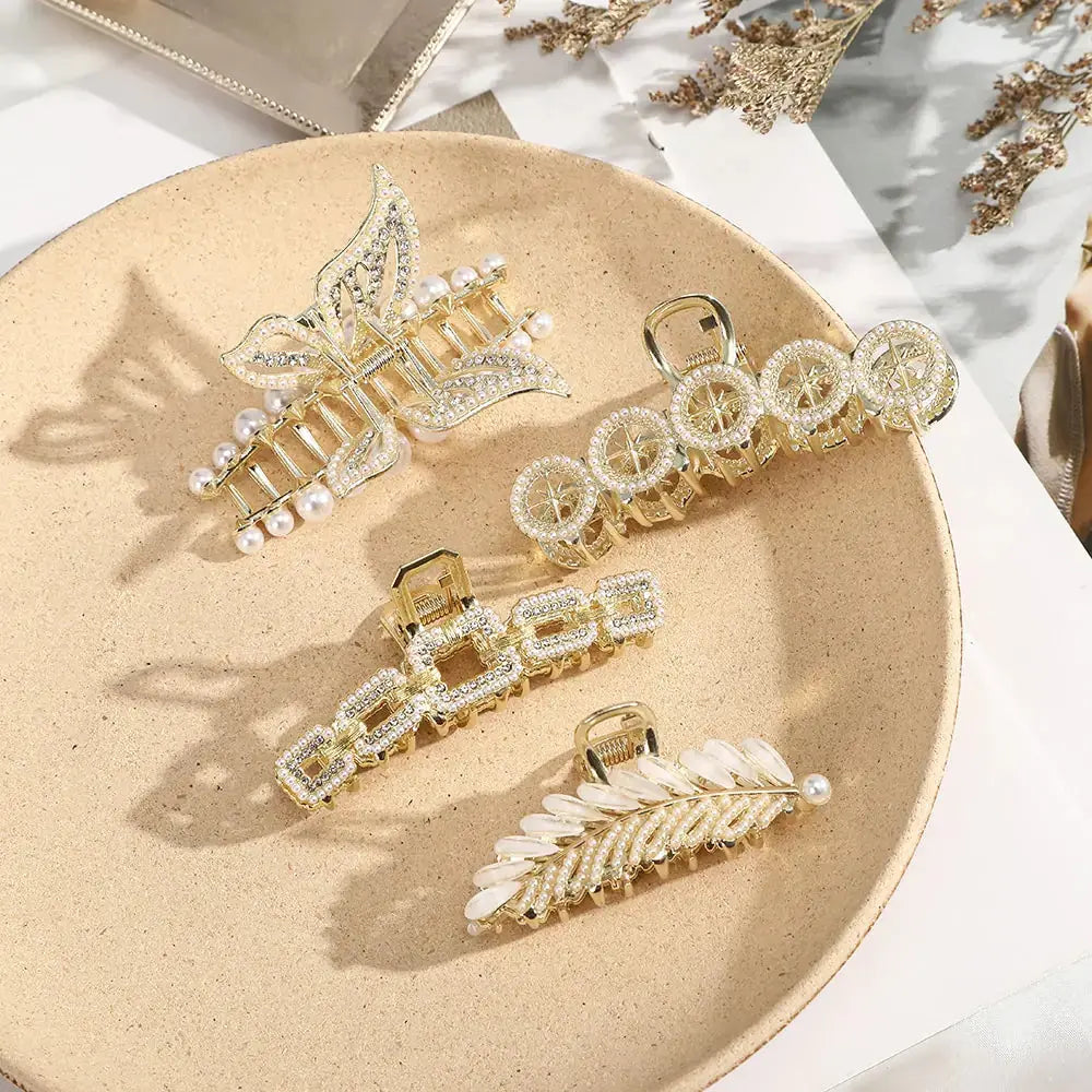 Hair Claw Crab Crystal Pearl Clip GLR SHOPPING