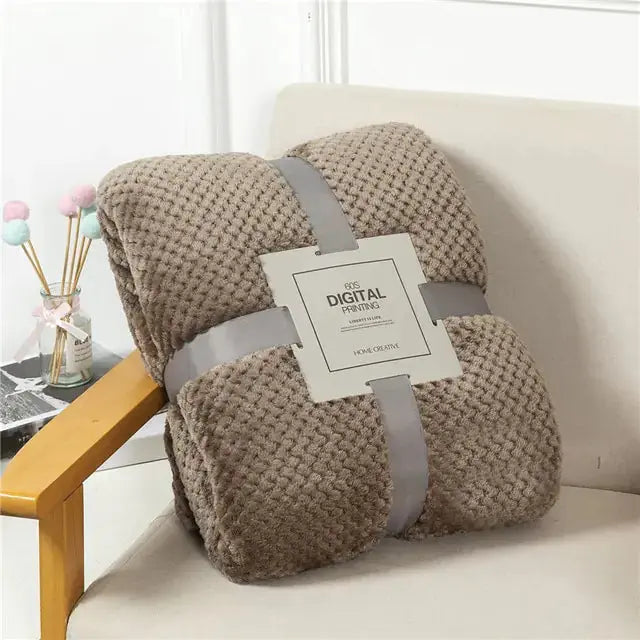 Fluffy Plaid Winter Bed Blankets GLR SHOPPING