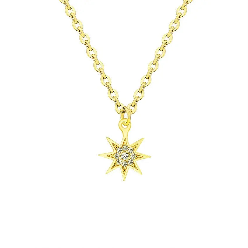 Fashion Paved CZ Stone North Star Necklace Crystal - GLR SHOPPING
