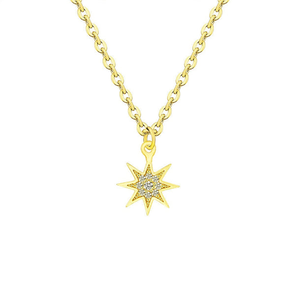 Fashion Paved CZ Stone North Star Necklace Crystal