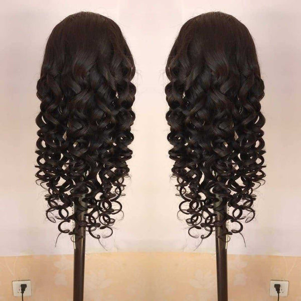 180% Density Full 4x4 Transparent Lace Front Loose Wave Human Hair Wig