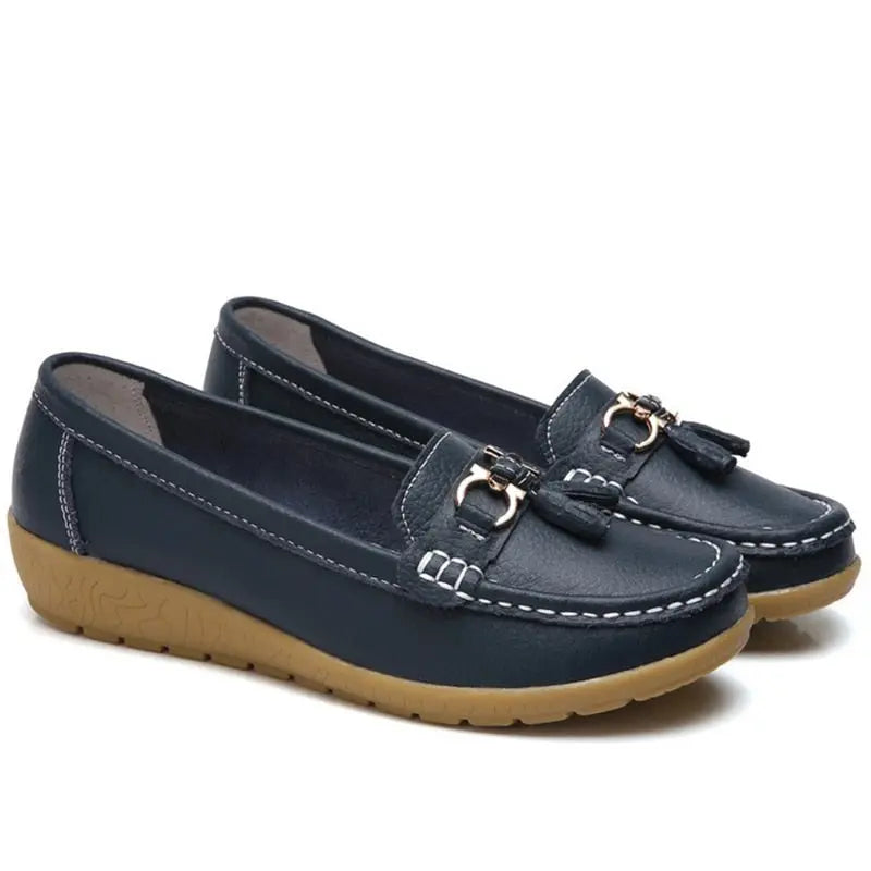 Women Flats Ballet Shoes Cut Out Leather Breathable Moccasins Women - GLR SHOPPING