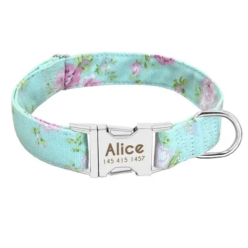 Dog Collar Personalized Nylon Pet Dog Tag Collar Custom Puppy Cat - GLR SHOPPING