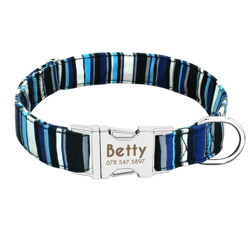 Dog Collar Personalized Nylon Pet Dog Tag Collar Custom Puppy Cat