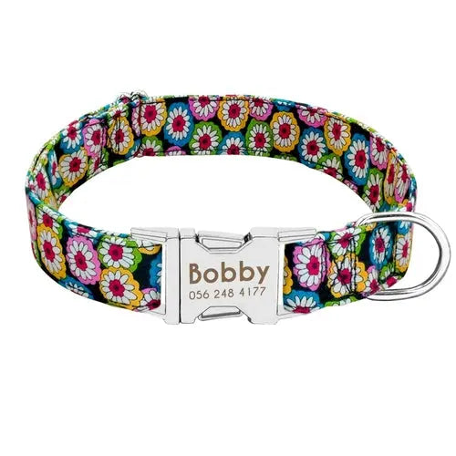 Dog Collar Personalized Nylon Pet Dog Tag Collar Custom Puppy Cat - GLR SHOPPING