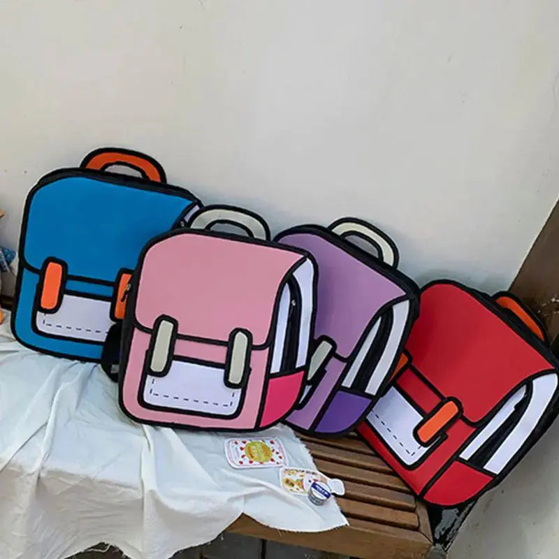 Unisex Fashion 2D Drawing Backpack - GLR SHOPPING