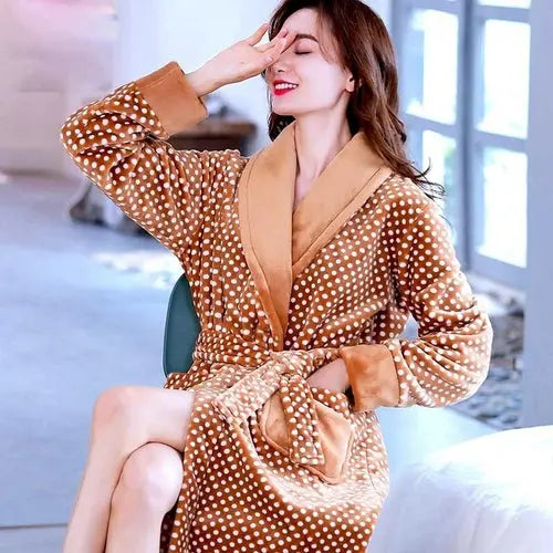 Hotel Bathrobe Women Bathing Robe Fleece - GLR SHOPPING
