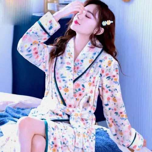 Hotel Bathrobe Women Bathing Robe Fleece - GLR SHOPPING