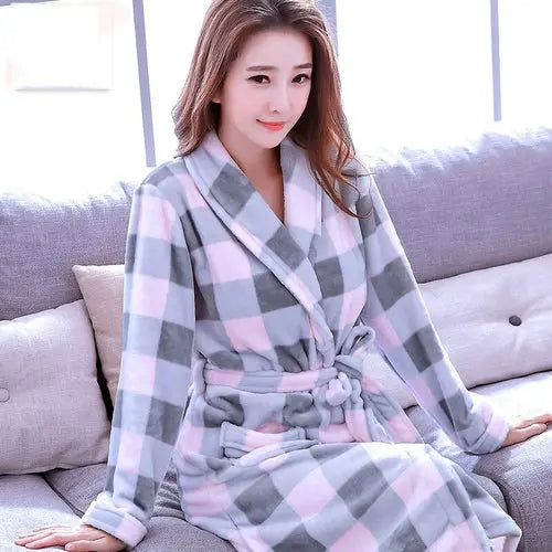 Hotel Bathrobe Women Bathing Robe Fleece - GLR SHOPPING