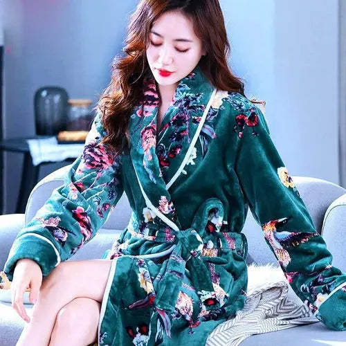 Hotel Bathrobe Women Bathing Robe Fleece - GLR SHOPPING