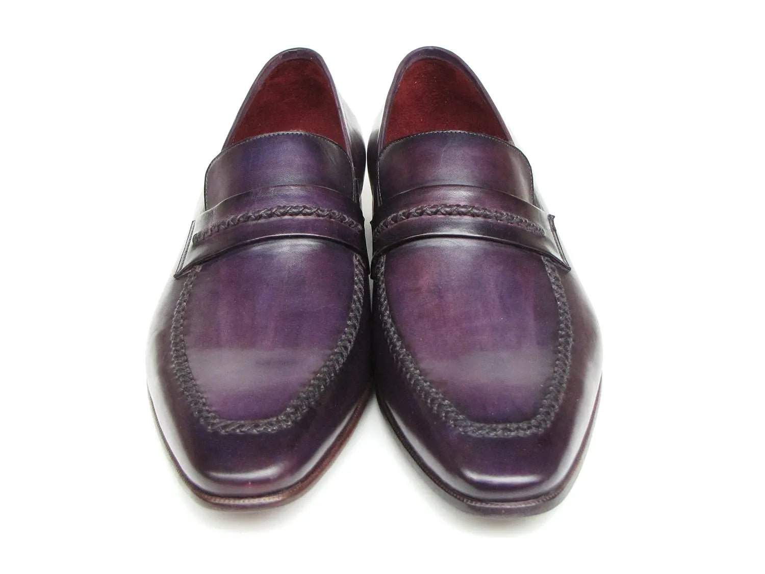 Paul Parkman Men's Purple Loafers Handmade Slip-On Shoes (ID#068-PURP) - GLR SHOPPING