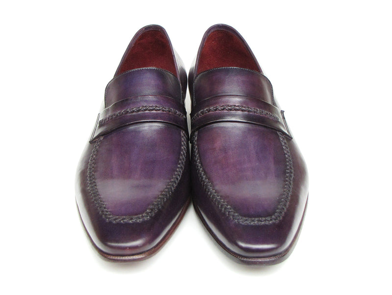 Paul Parkman Men's Purple Loafers Handmade Slip-On Shoes (ID#068-PURP)