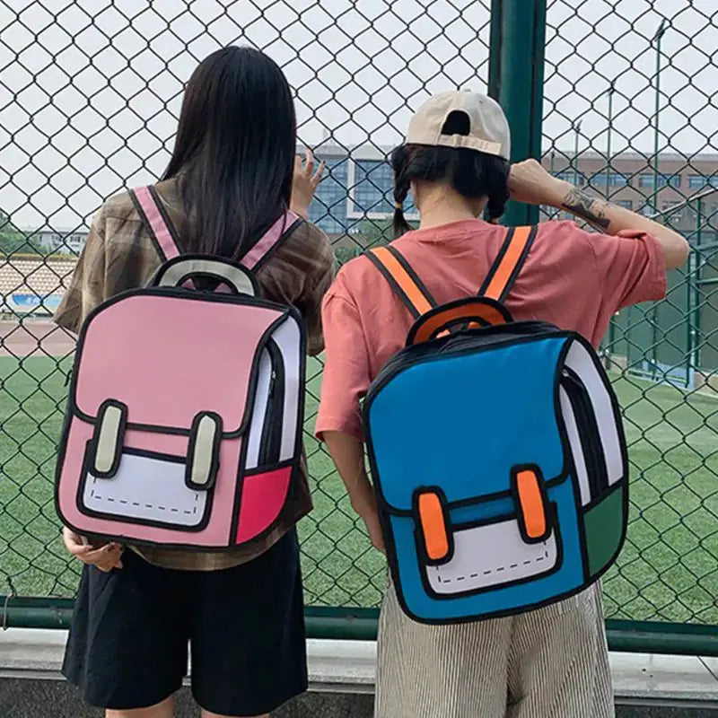 Unisex Fashion 2D Drawing Backpack - GLR SHOPPING