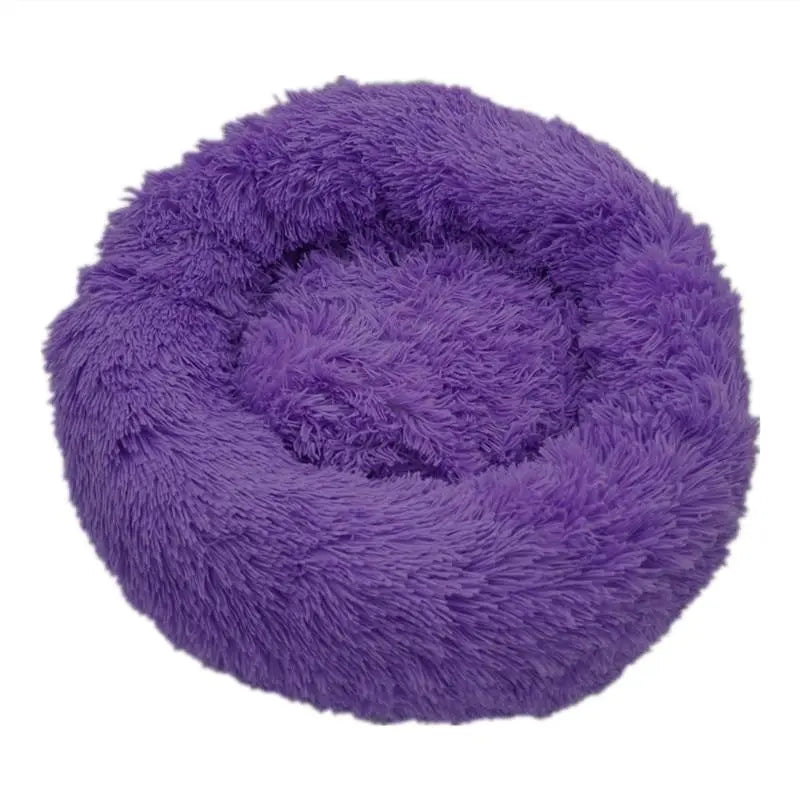 Super Soft Long Plush Donut Round Pet Bed - GLR SHOPPING
