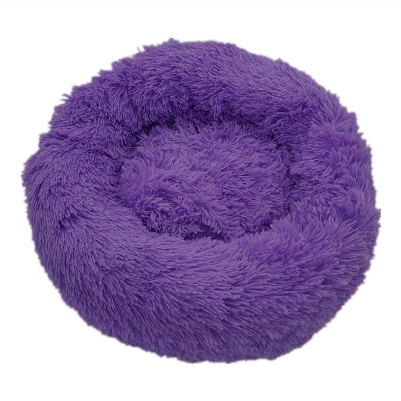 Super Soft Long Plush Donut Round Pet Bed