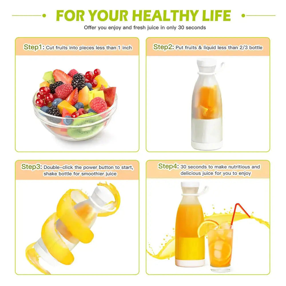 Portable USB Rechargeable Electric Juicer GLR SHOPPING