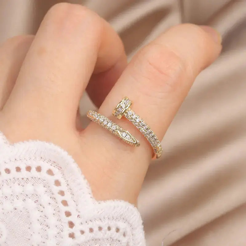 Classic Korean Style Copper Zircon Ring GLR SHOPPING