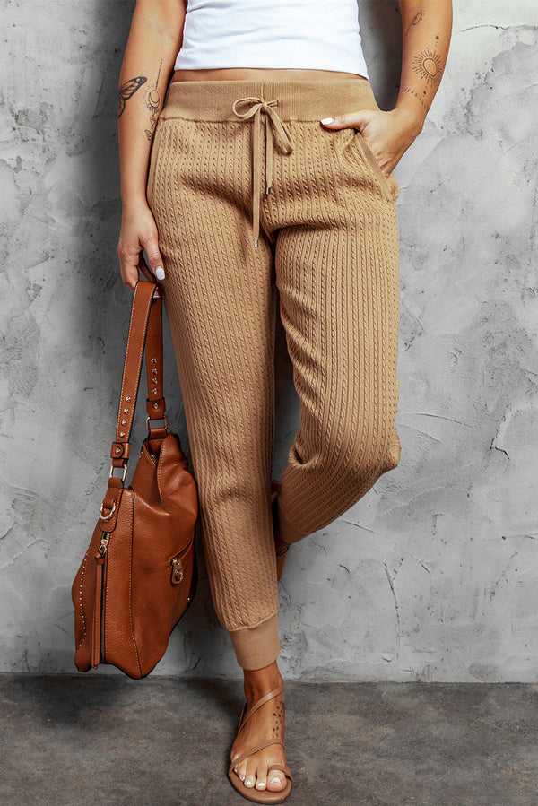 Ribbed Knit Jogger Pants