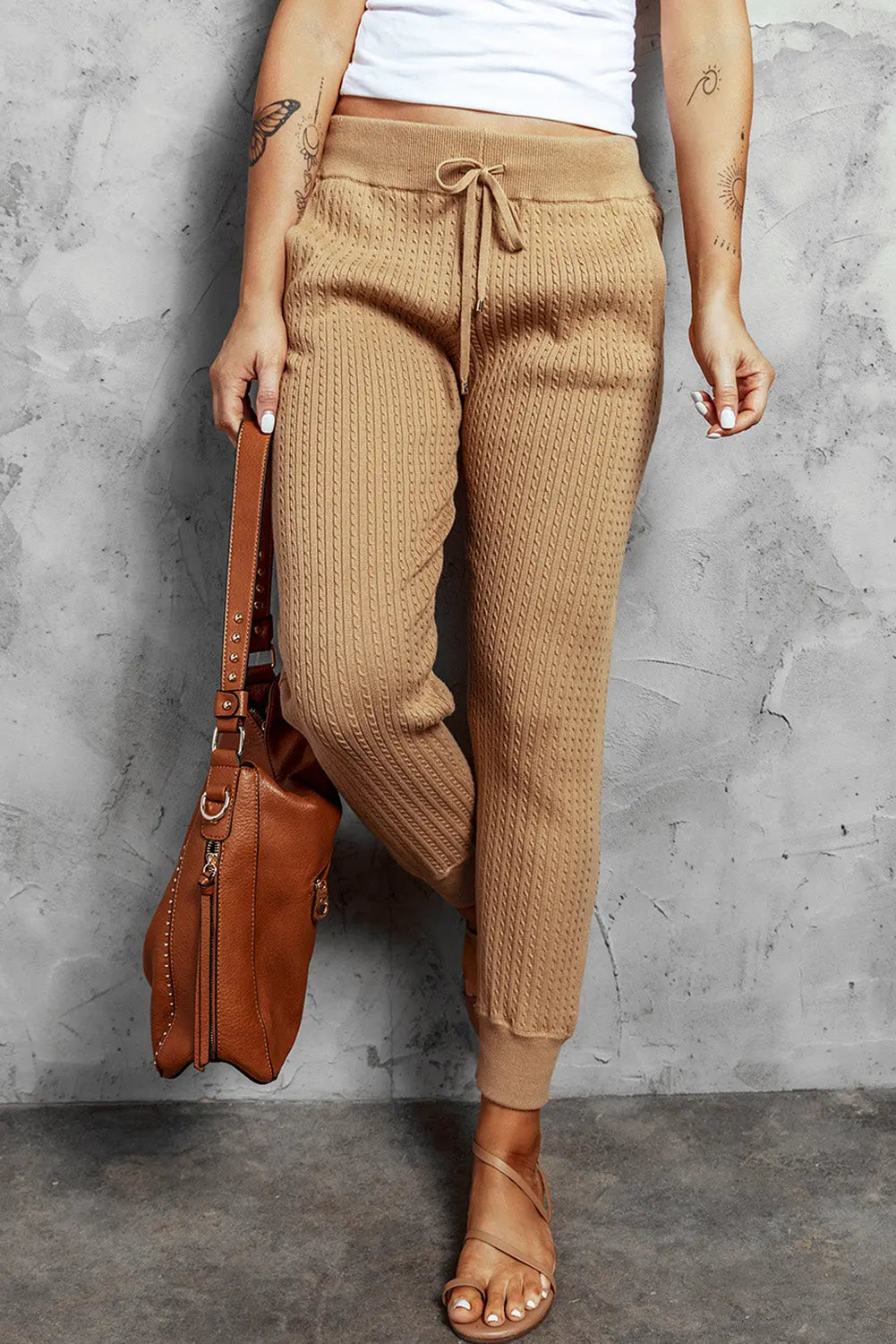 Ribbed Knit Jogger Pants - GLR SHOPPING