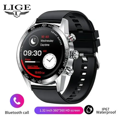 Lige 360 Amoled Hd Screen Watch For Men Smart Watch Bluetooth Calling - GLR SHOPPING