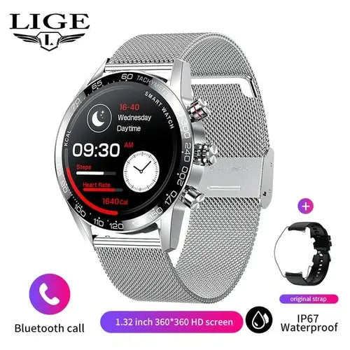 Lige 360 Amoled Hd Screen Watch For Men Smart Watch Bluetooth Calling - GLR SHOPPING