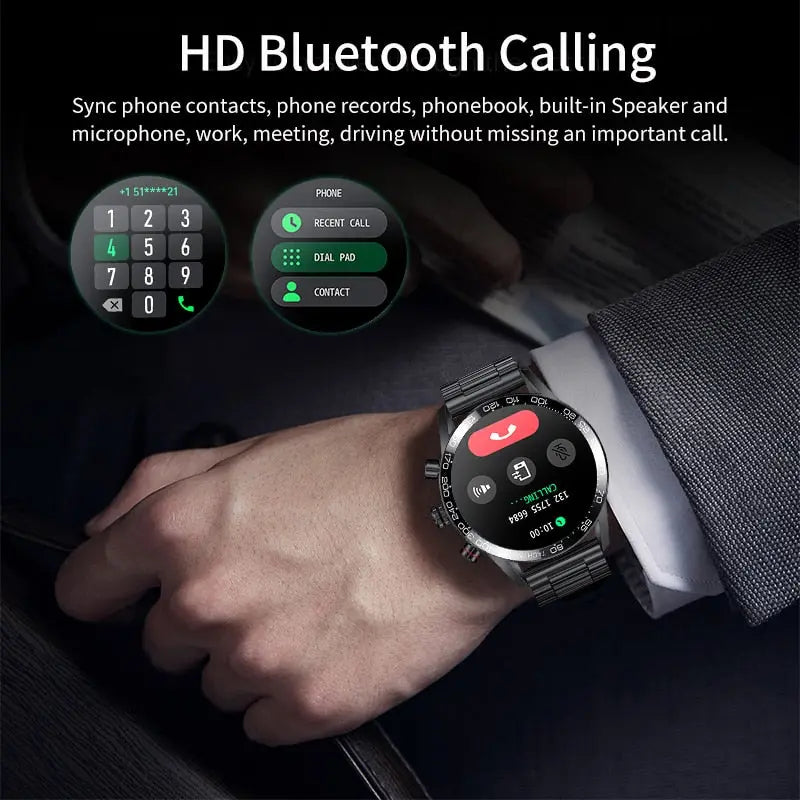 Lige 360 Amoled Hd Screen Watch For Men Smart Watch Bluetooth Calling - GLR SHOPPING