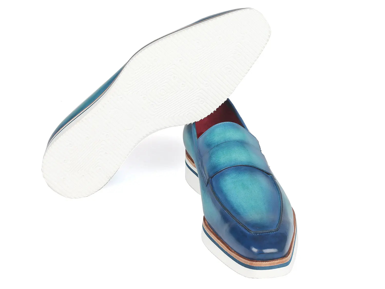 Paul Parkman Men's Smart Casual Loafers Blue (ID#183-BLU-TRQ) - GLR SHOPPING