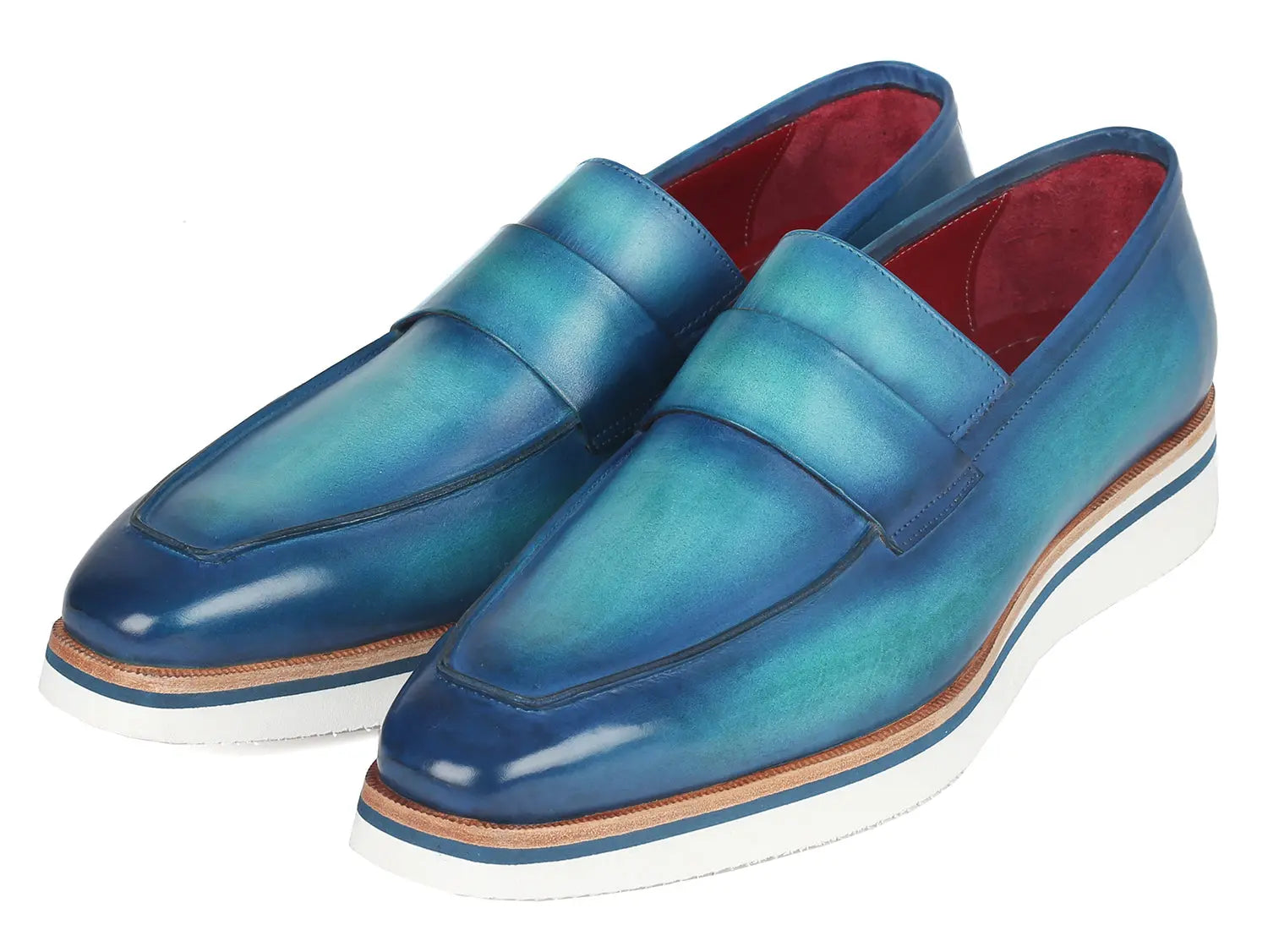 Paul Parkman Men's Smart Casual Loafers Blue (ID#183-BLU-TRQ) - GLR SHOPPING