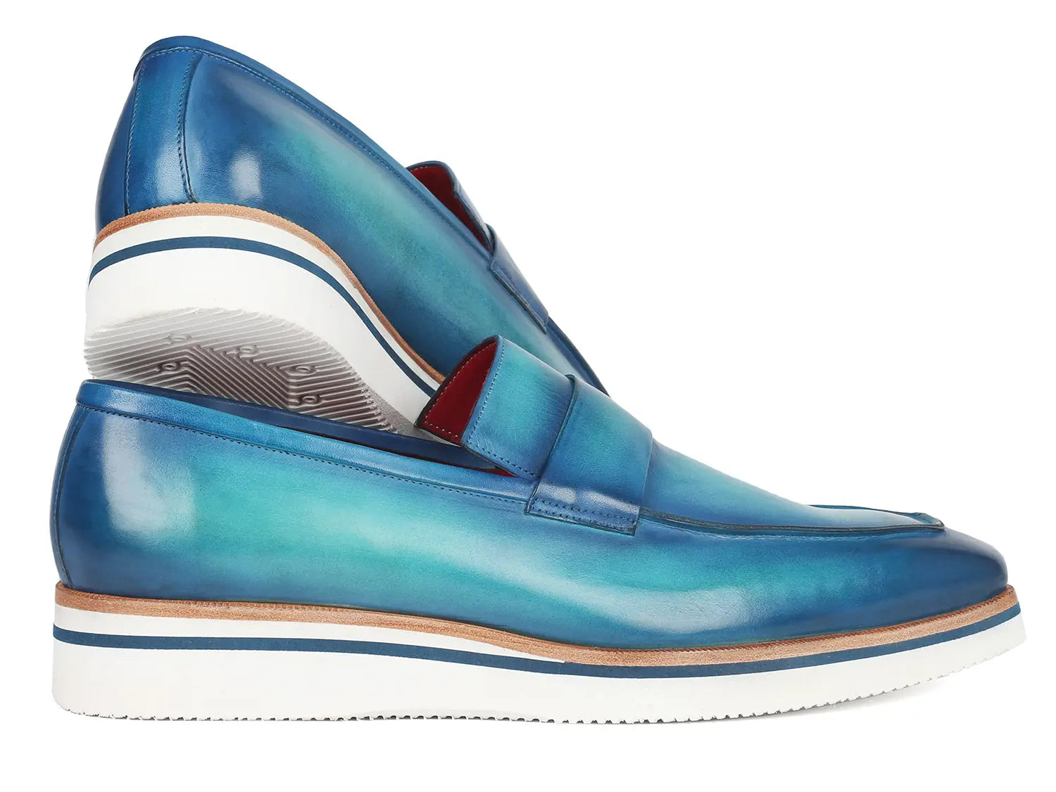Paul Parkman Men's Smart Casual Loafers Blue (ID#183-BLU-TRQ) - GLR SHOPPING