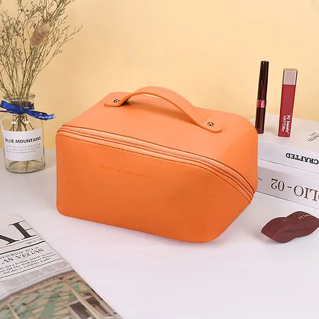 Large-Capacity Leather Cosmetic Bag