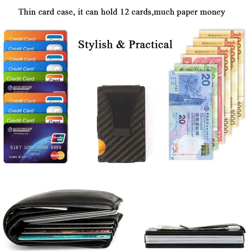 Carbon Fiber Credit Card Holder Wallet - GLR SHOPPING