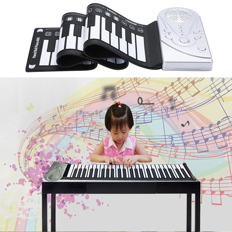 Portable 49 Key Flexible Silicone Roll Up Piano Folding Electronic