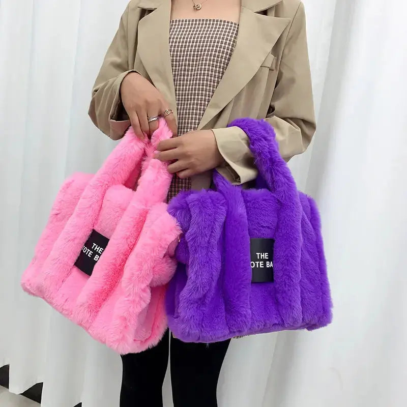 Designer Faux Fur Tote Bag - GLR SHOPPING