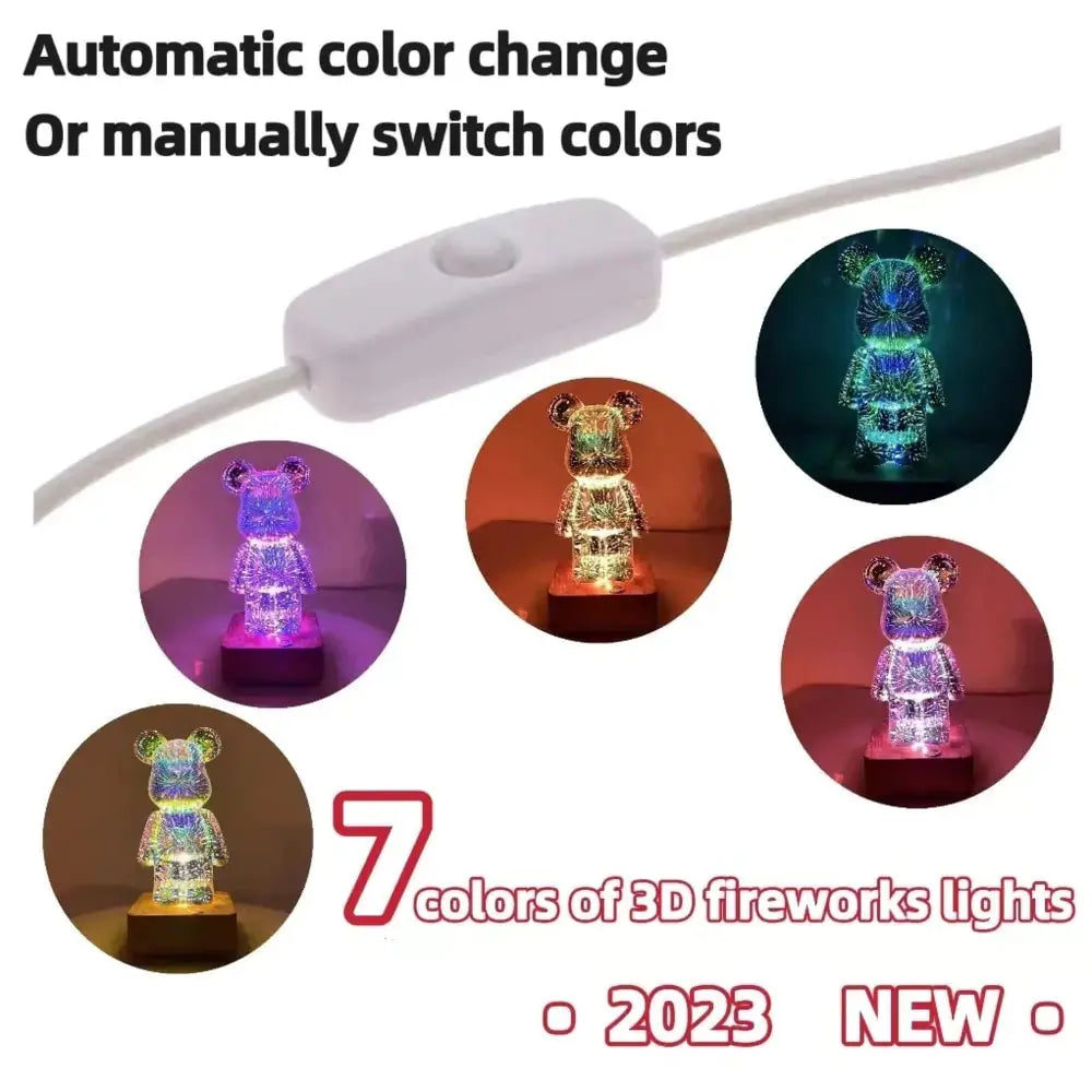 3D Bear Firework Light Lamp - GLR SHOPPING