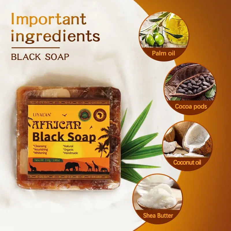 African Black Soap Handmade Organic Shea Butter Anti Rebelles Face - GLR SHOPPING