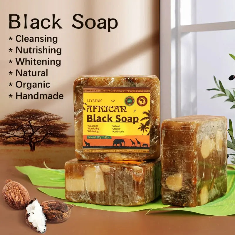 African Black Soap Handmade Organic Shea Butter Anti Rebelles Face - GLR SHOPPING