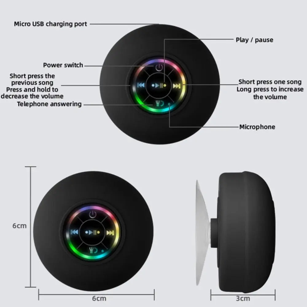 Mini Waterproof RGB Bluetooth Speaker - GLR SHOPPING
