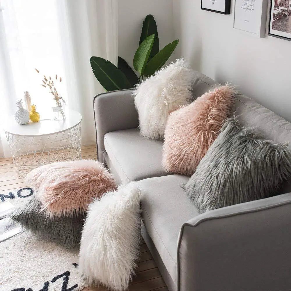 Soft Fur Plush Cushion Cover Home Decor Pillow Covers Living Room - GLR SHOPPING