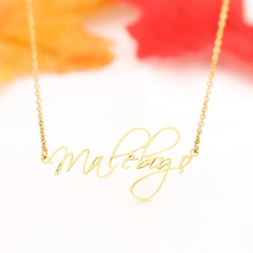 Stainless Steel Personalized Name Pendant Cursive - GLR SHOPPING