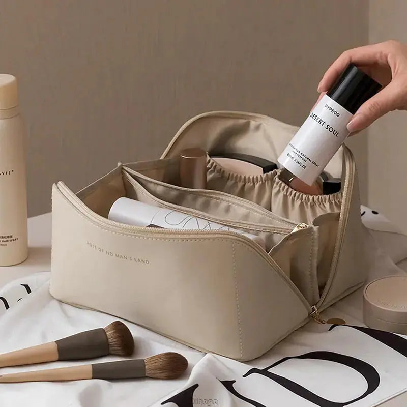 Large-Capacity Leather Cosmetic Bag - GLR SHOPPING