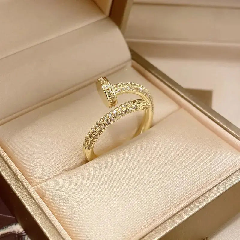 Classic Korean Style Copper Zircon Ring GLR SHOPPING