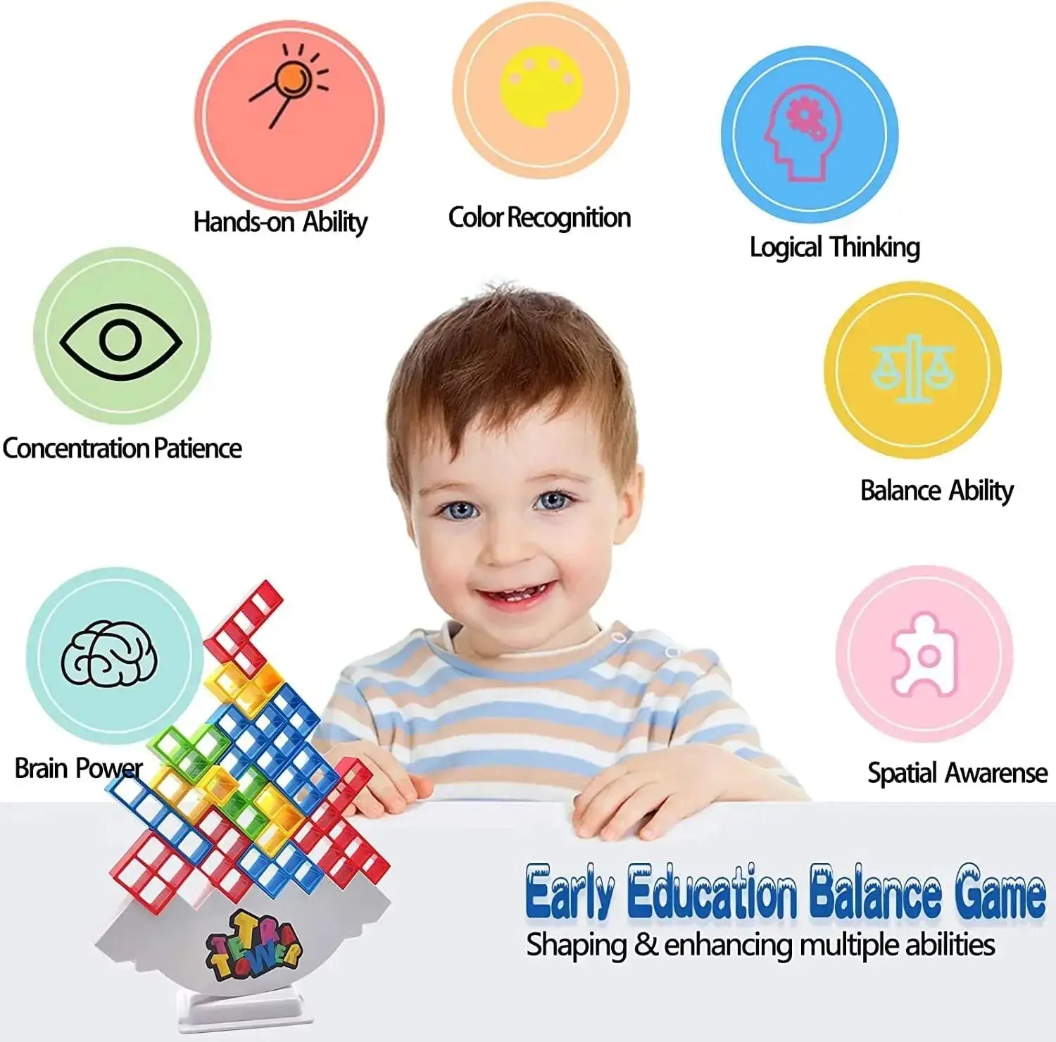 Stacking Blocks Tetra Tower Balance Game GLR SHOPPING