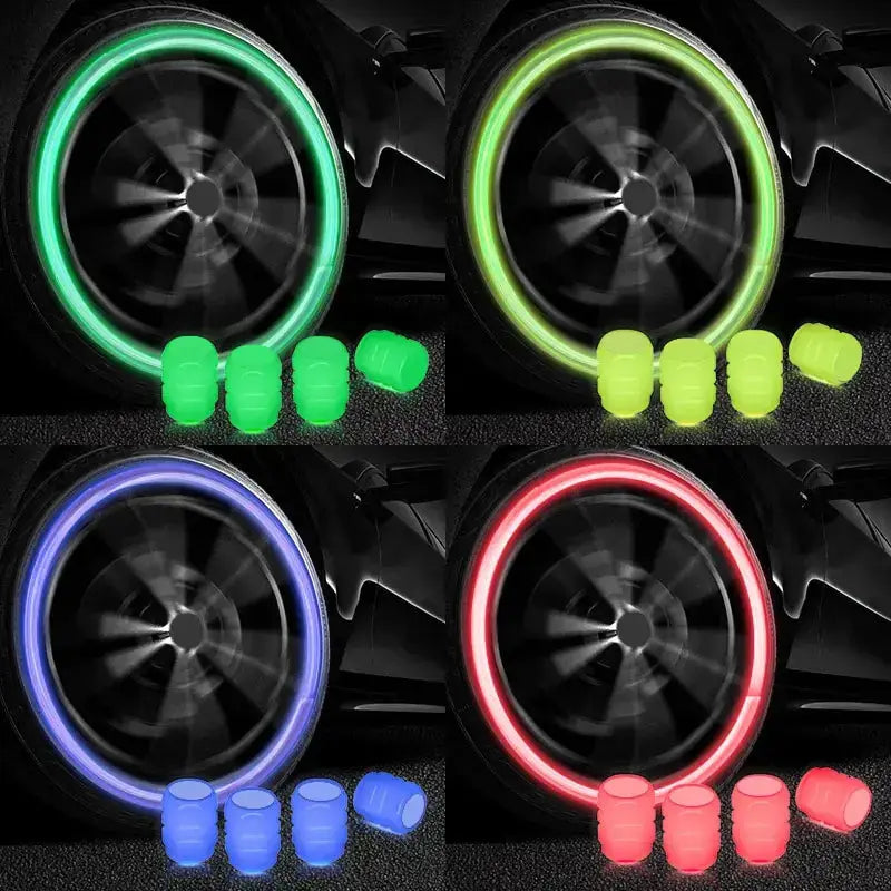 Fluorescent Night Glowing Valve Caps GLR SHOPPING