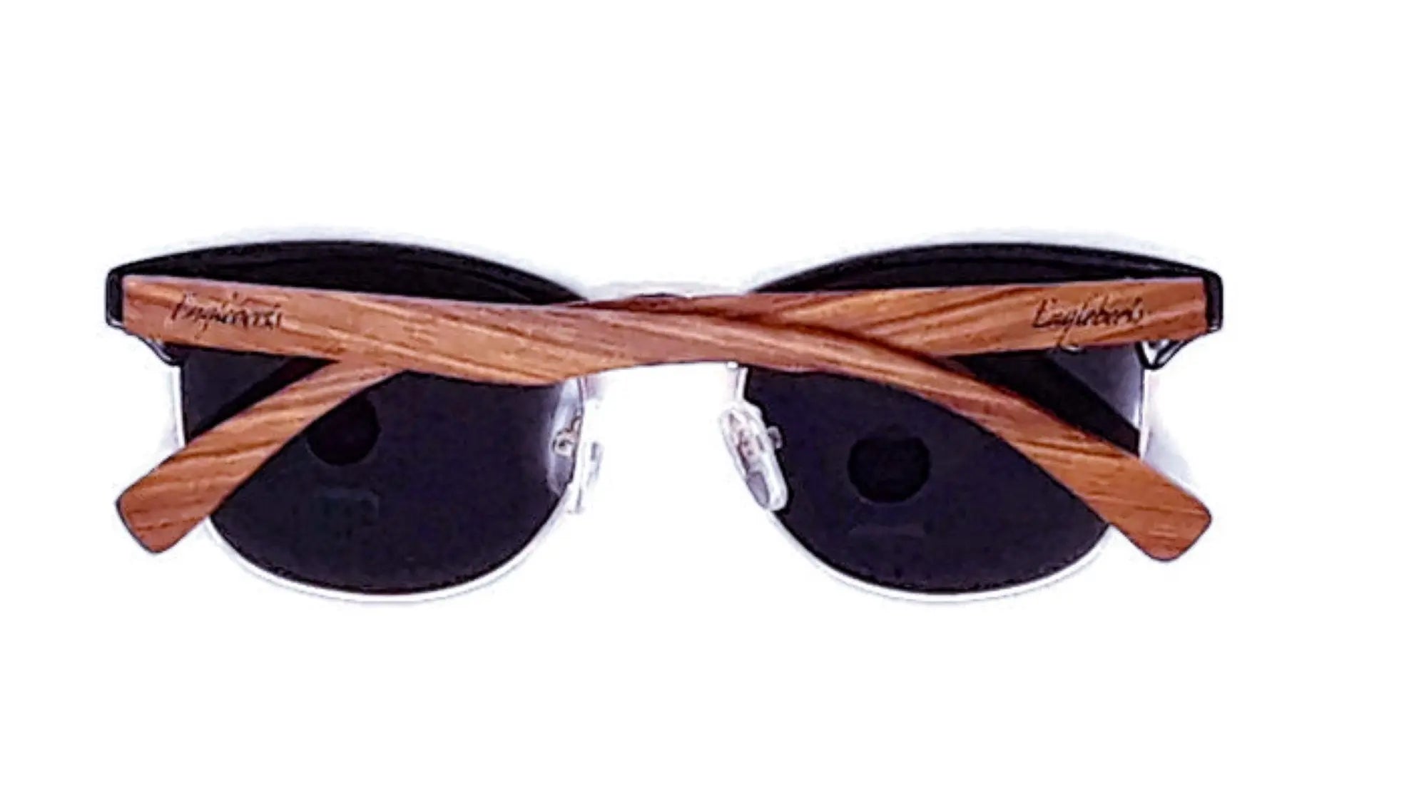 Real Walnut Wood Club Style Sunglasses With Bamboo Case, Polarized - GLR SHOPPING