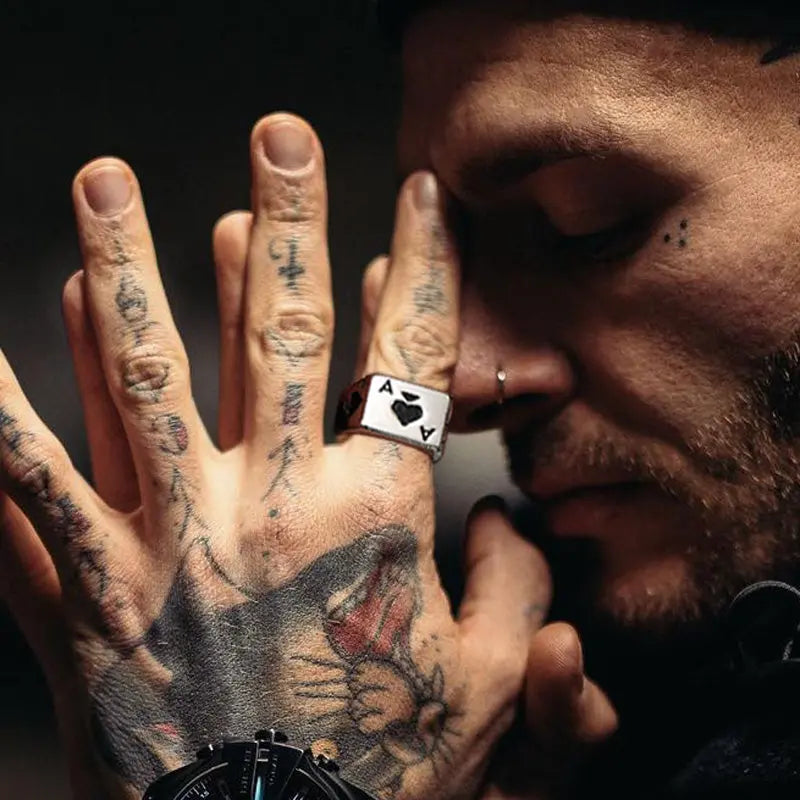 Ace Of Spades Signet Ring - GLR SHOPPING
